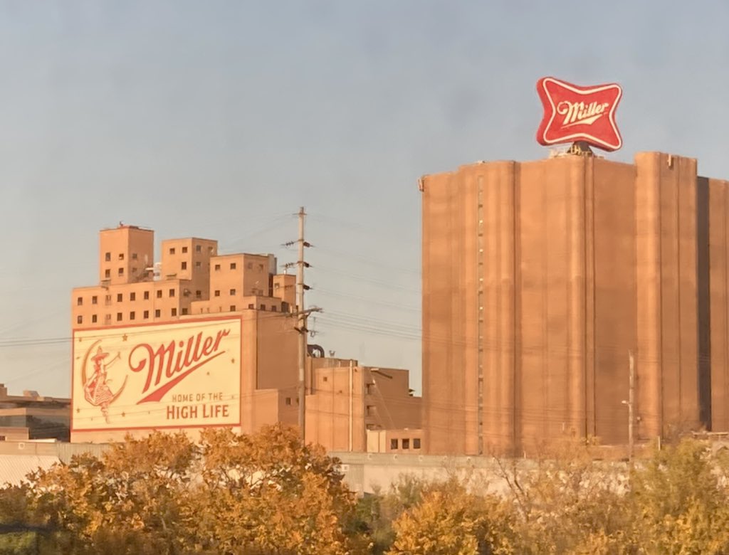 The Miller Beer plant in Milwaukee, as seen from the train. Photo: John Greenfield