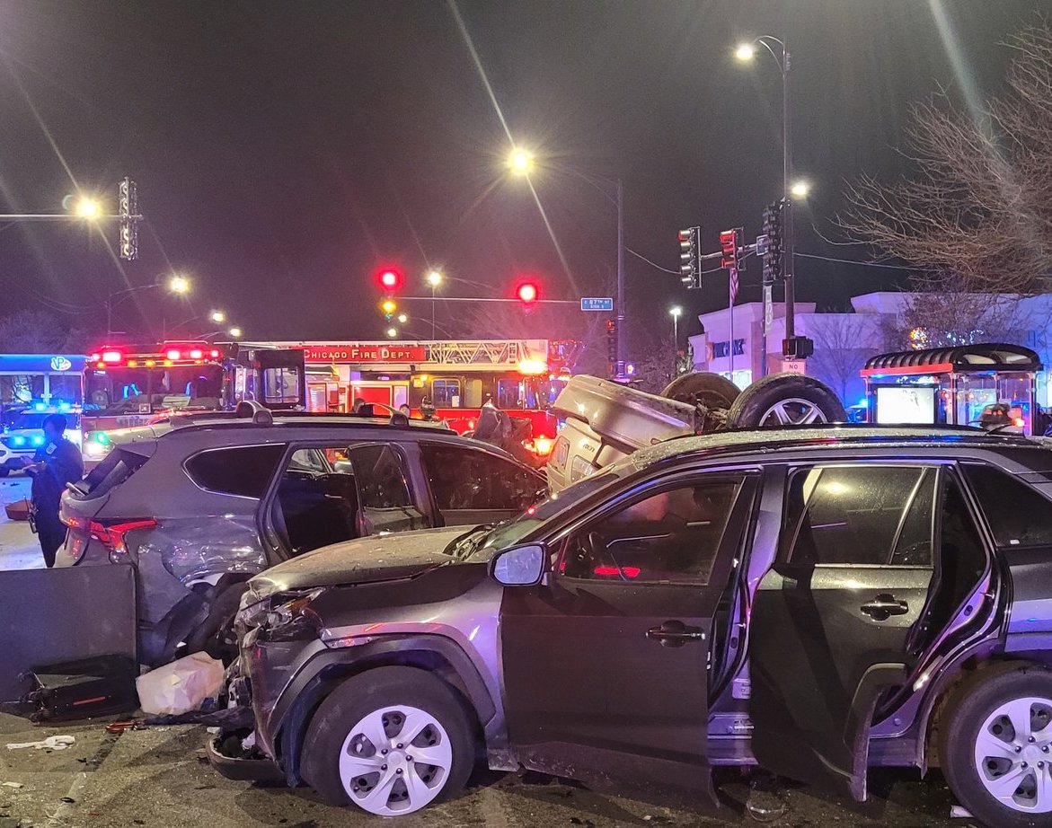 The aftermath of Wednesday's crash. Photo: Chicago Fire Department