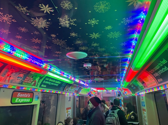 The interior of the Holiday Train. Photo by a reader.