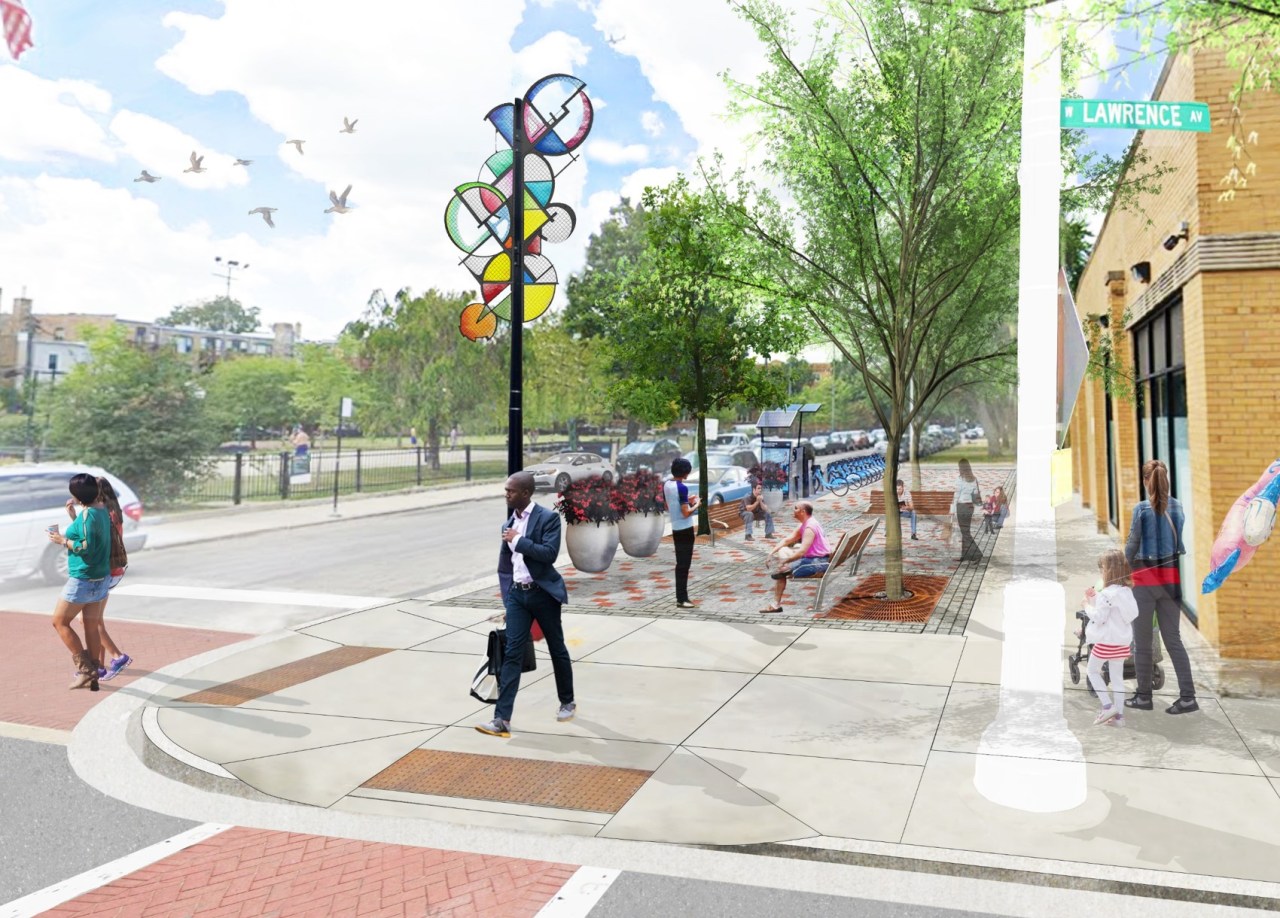 Rendering of the "community gathering place." Image: CDOT