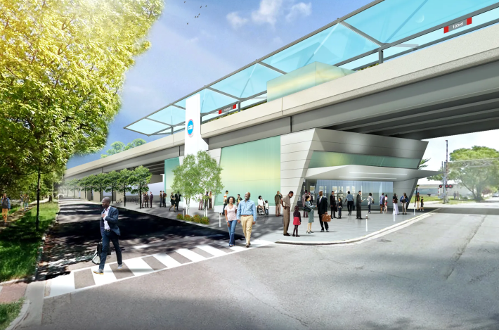 Rendering of the new 103rd Street station.