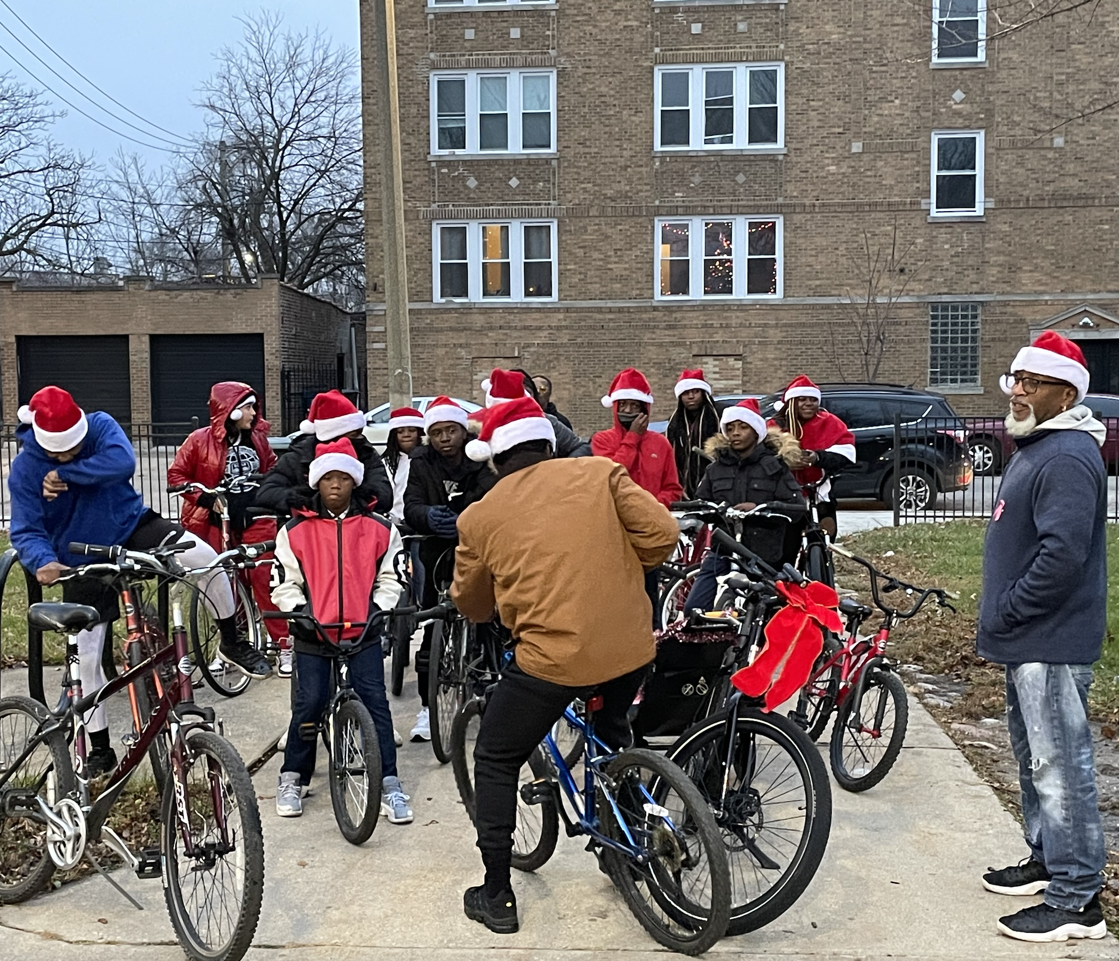 Some of the participants had lights on their spokes. Photo: Cameron Bolton