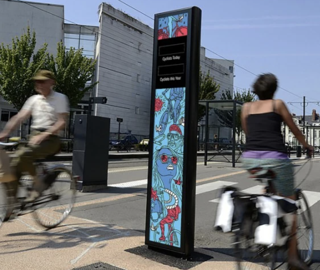 Rendering of the winning design for the Wicker Park bike counter. Image: Jay Byrnes, Fourth is King