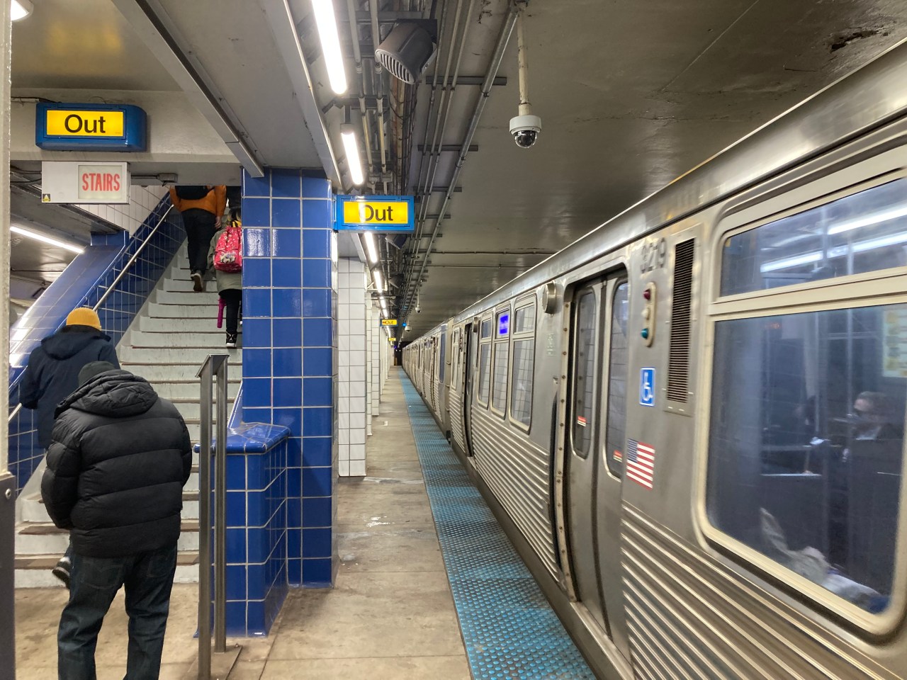 Exiting the Division Blue Line station yesterday. Photo: John Greenfield