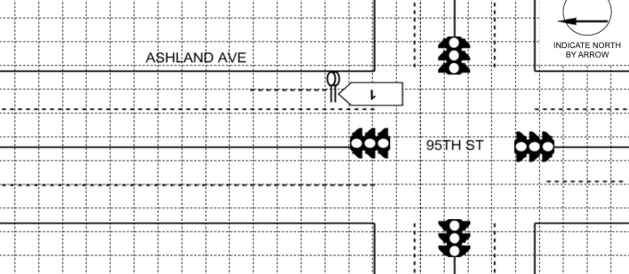 Diagram of the collision from the traffic crash report.