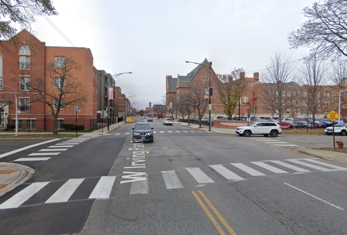 Irving Park Greenview, looking west. Image: Google Maps