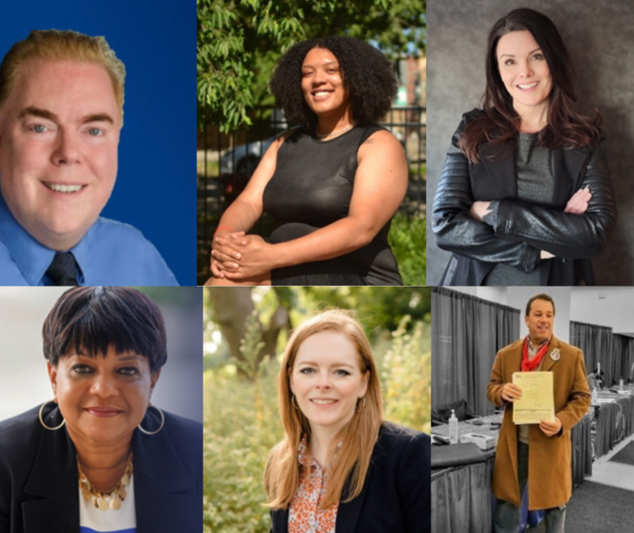 Top row: Patrick Nagle, Angela Clay and Kim Walz. Bottom row: Roushaunda Williams, Marianne Lalonde, and Michael Cortez