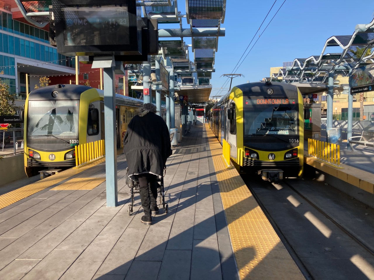 Catching the Blue Line at Downtown Santa Monica station. Photo: John Greenfield