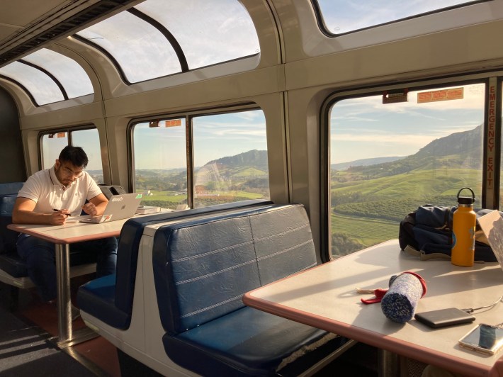 The observation car of the Coast Starlight in San Luis Obispo. Photo: John Greenfield