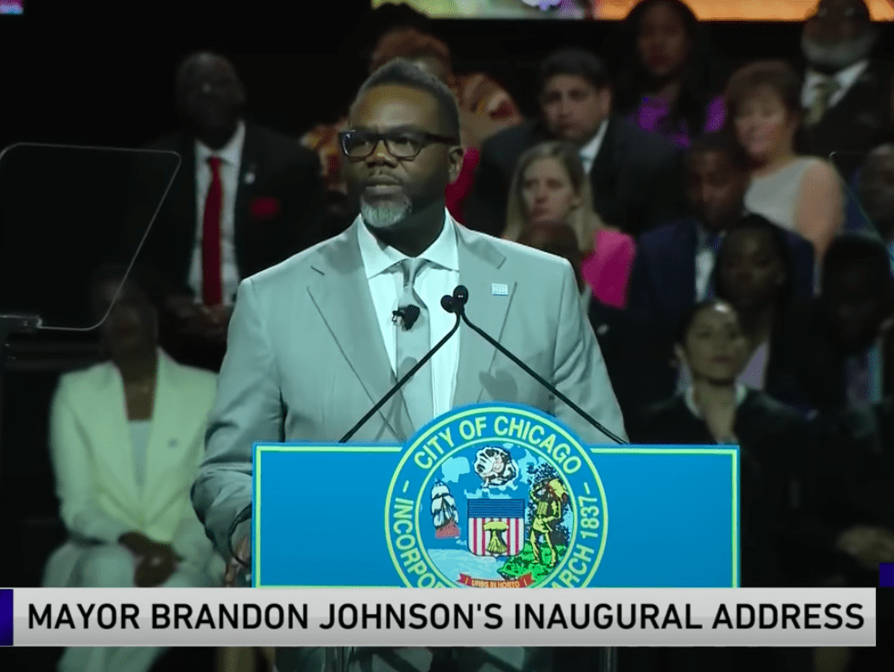 Screen grab from the live stream of the inaugural address.